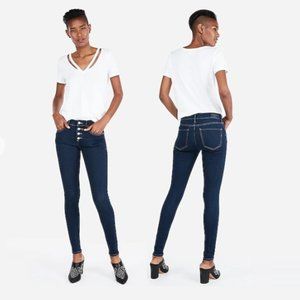 NWT Express Mid Rise Denim Button Fly Jean Legging Size 00R